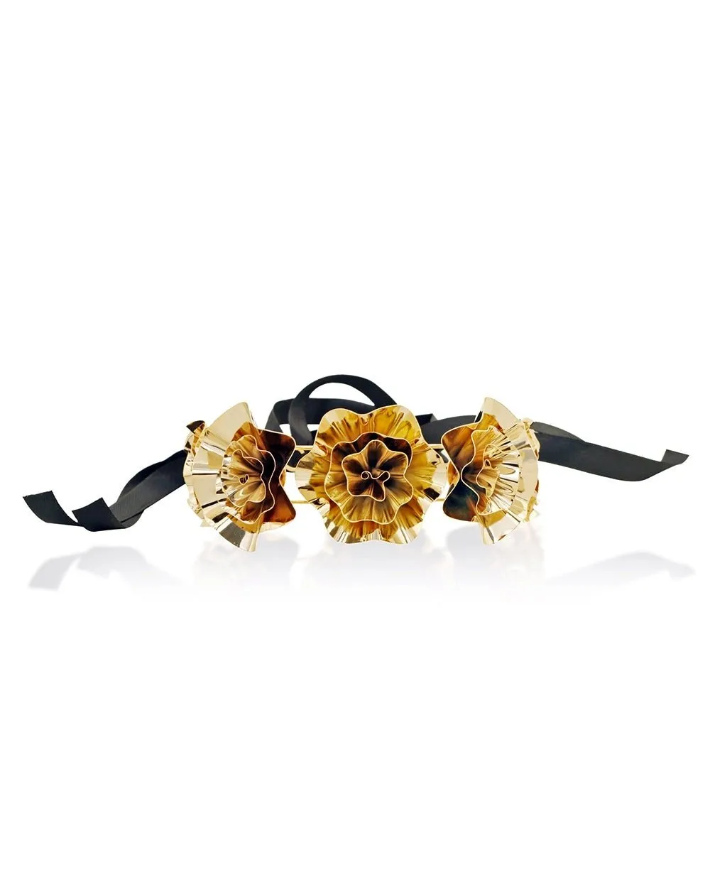 Gold Plated Floral Hairband Cum Neckpiece