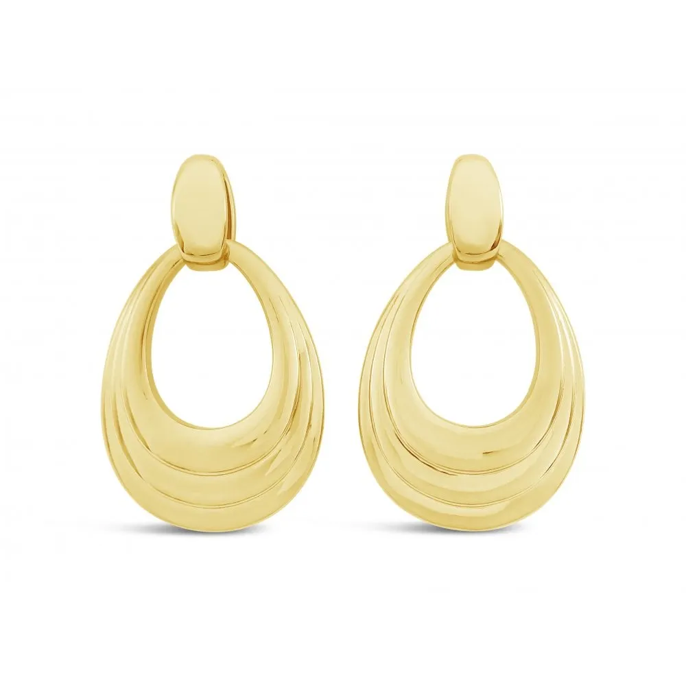 Gold Plated Round Drop Earrings