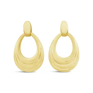 Gold Plated Round Drop Earrings