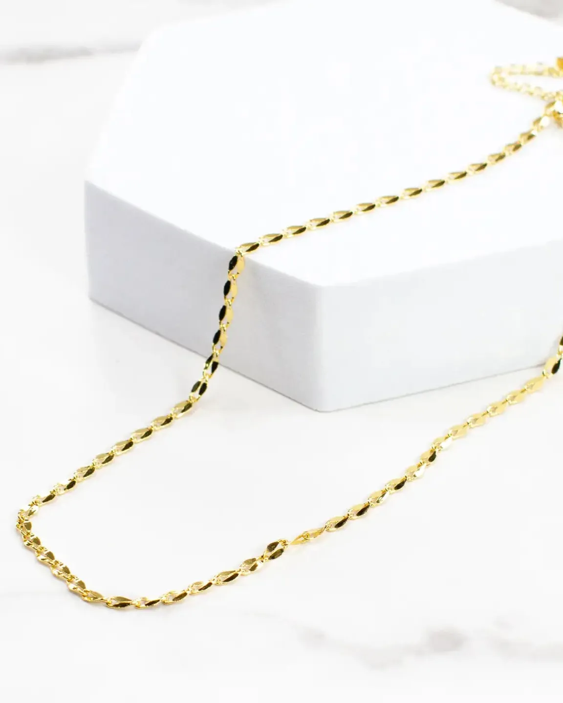 Gold Twist Chain Necklace