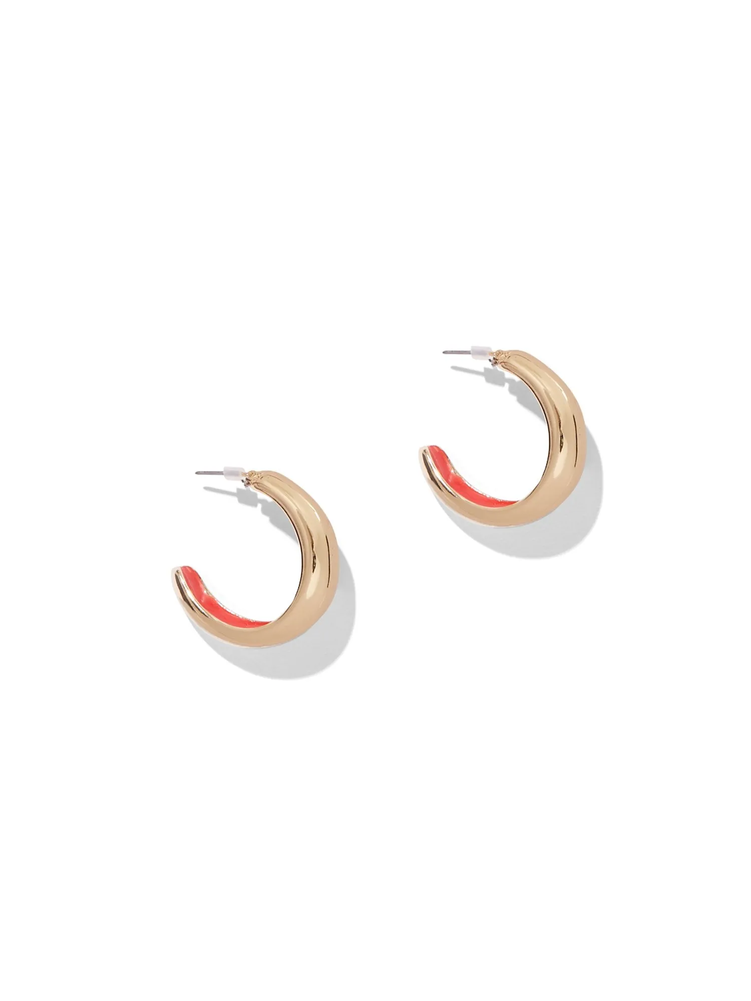 Goldtone & Enamel Hoop Earring