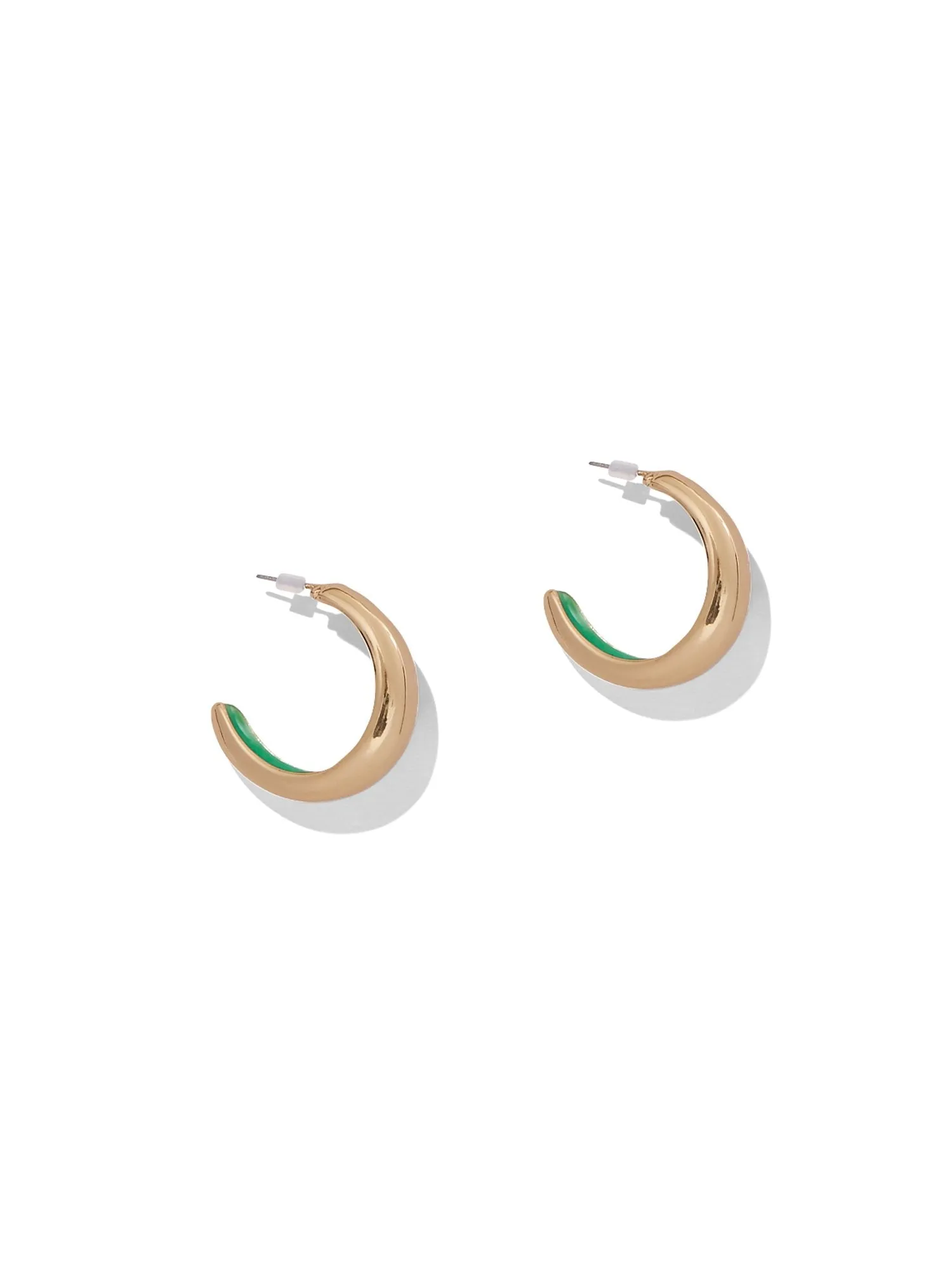 Goldtone & Enamel Hoop Earring