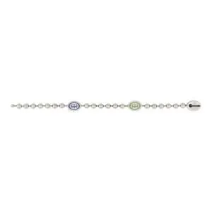 Gucci Sterling Silver Boule Tri Colour Logo Station Bracelet