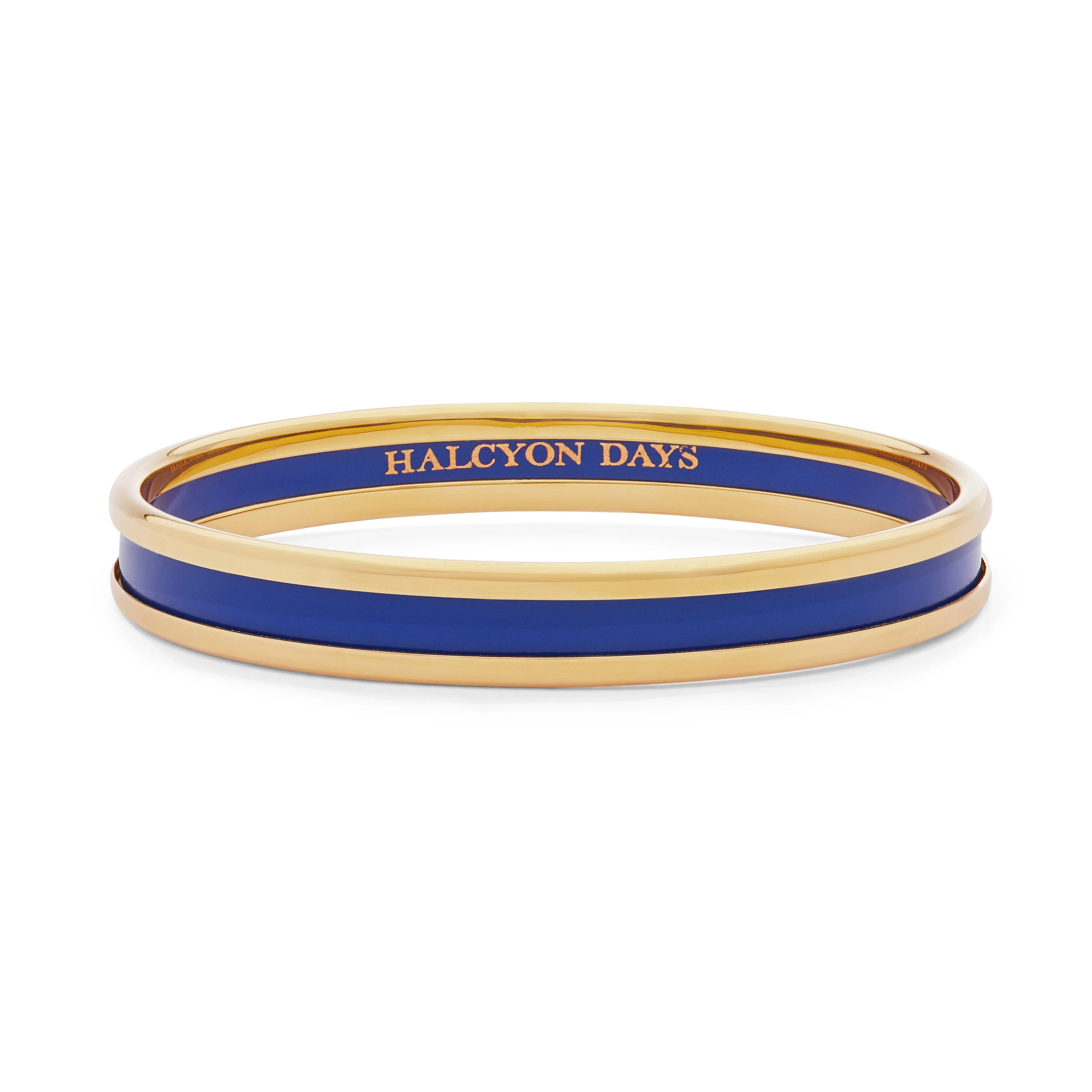 Halcyon Days Skinny Deep Cobalt & Gold Enamel Bangle