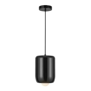 Hayden 7-in Glossy Black LED Pendant