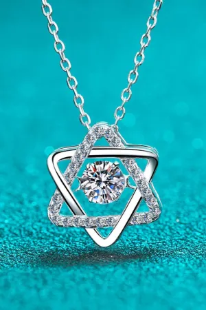 Hexagon Pendant Moissanite Chain-Link Necklace