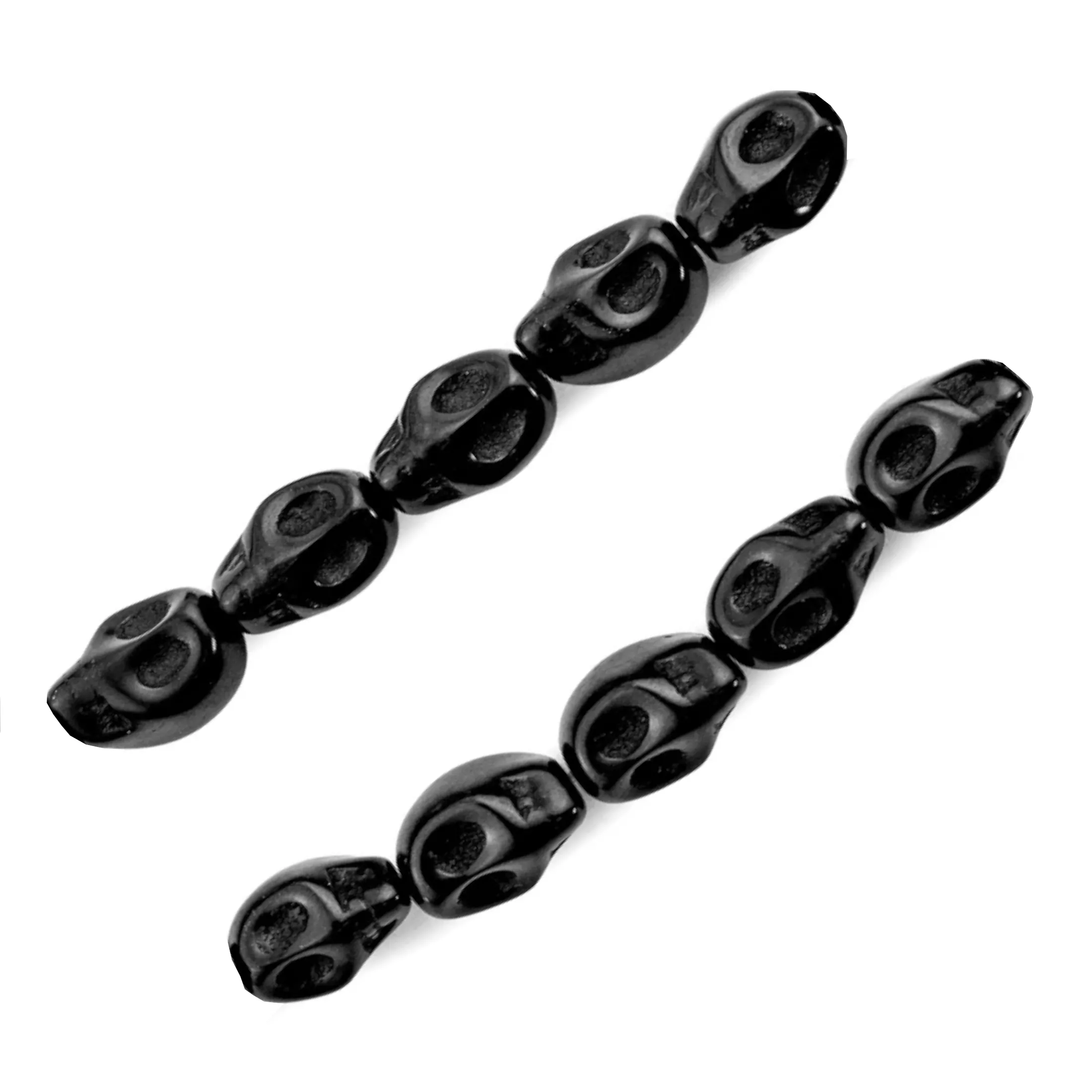 Howlite Skull Beads | BLACK Dyed Skull Shaped Beads - Available in 8mm 10mm 15mm 18mm