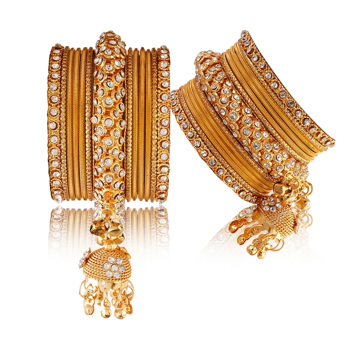 Indian Ethnic Partywear Bangles with Golden Polish