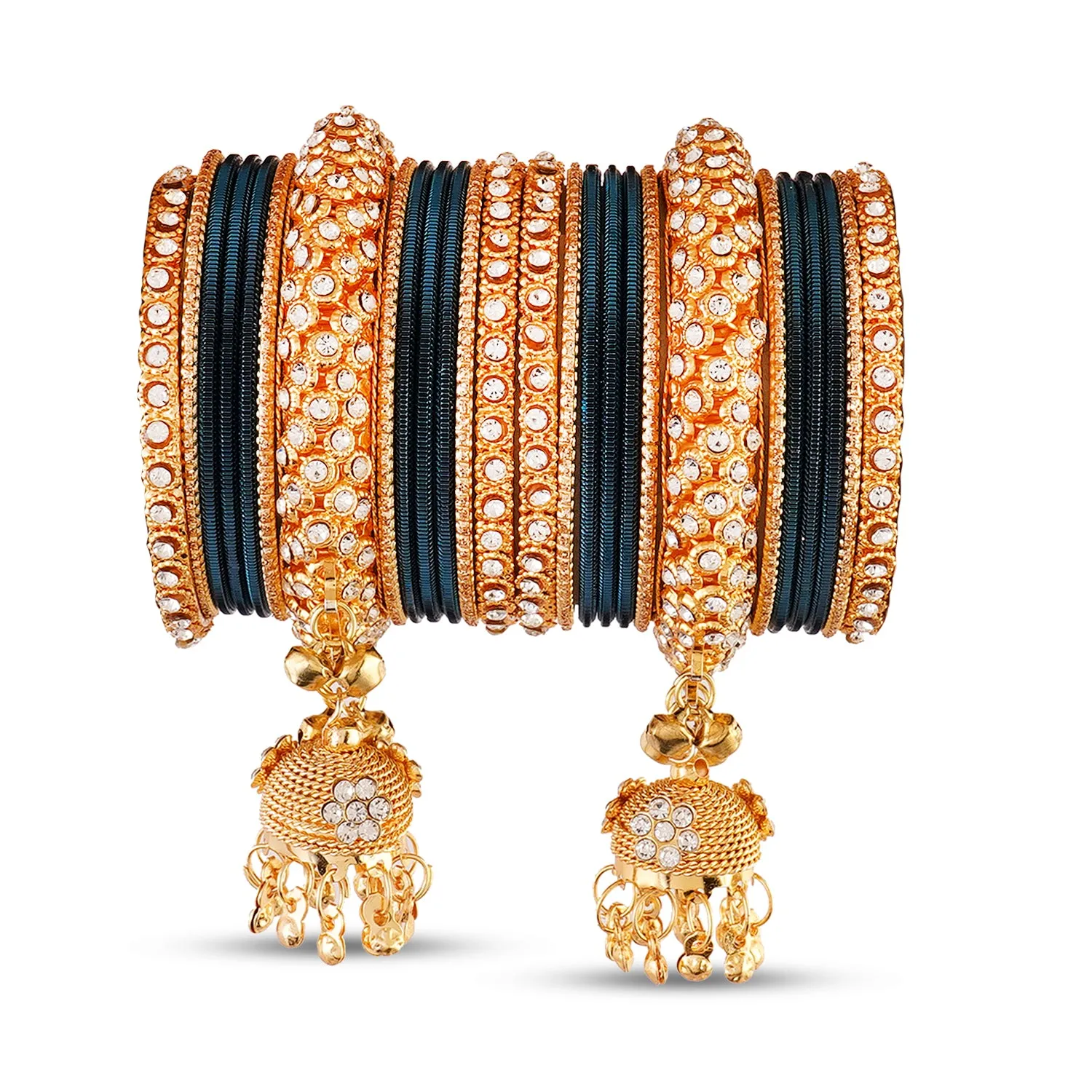 Indian Ethnic Partywear Bangles with Golden Polish