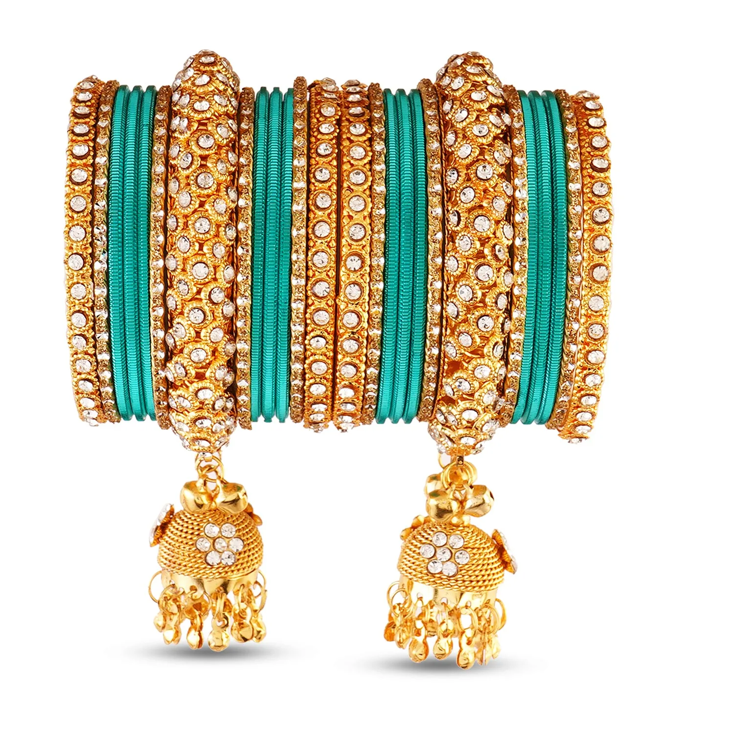 Indian Ethnic Partywear Bangles with Golden Polish