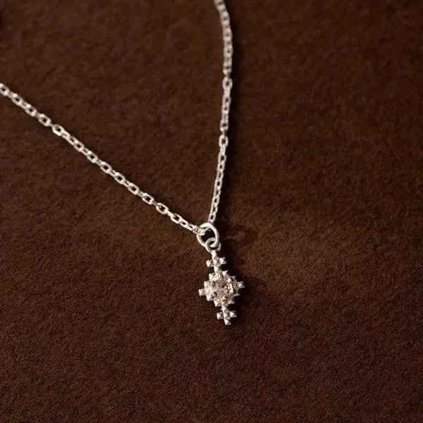INDIE Silver Necklace with Peach Zircon