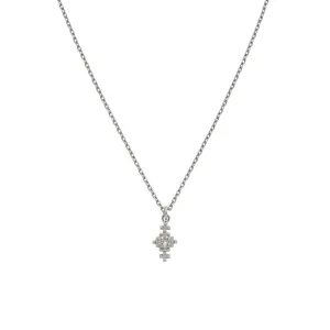 INDIE Silver Necklace with Peach Zircon