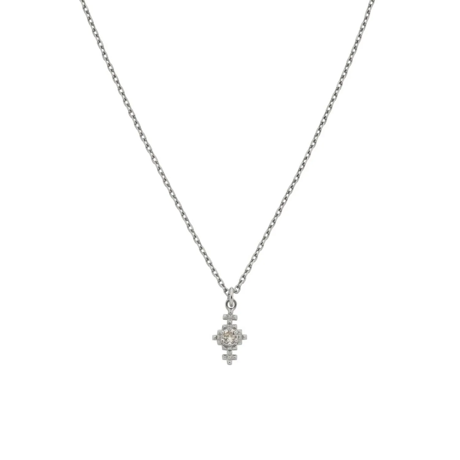 INDIE Silver Necklace with Peach Zircon