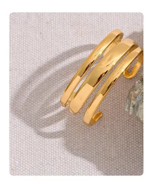 Infinity Loop  Cuff Bracelet - 18K Gold Coated