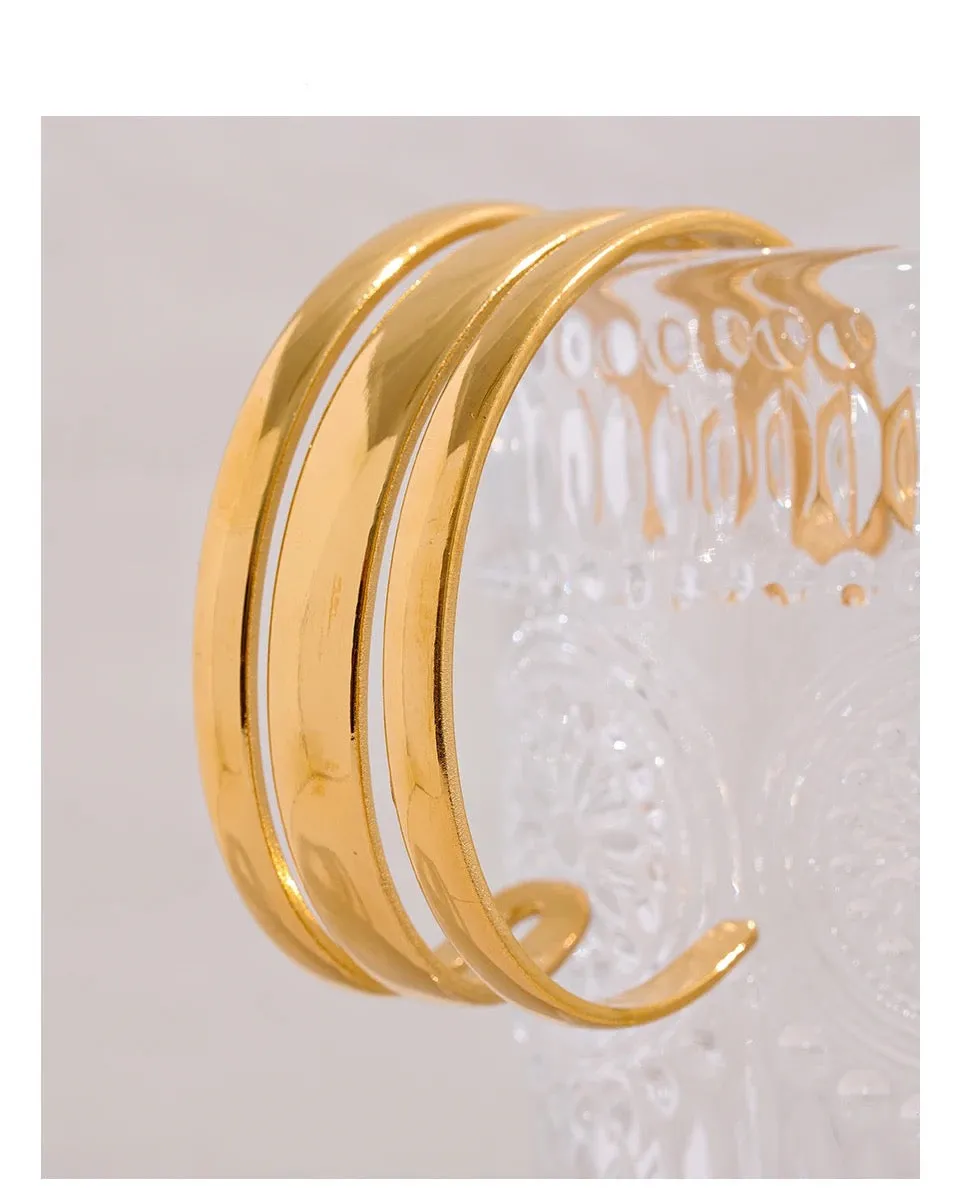 Infinity Loop  Cuff Bracelet - 18K Gold Coated