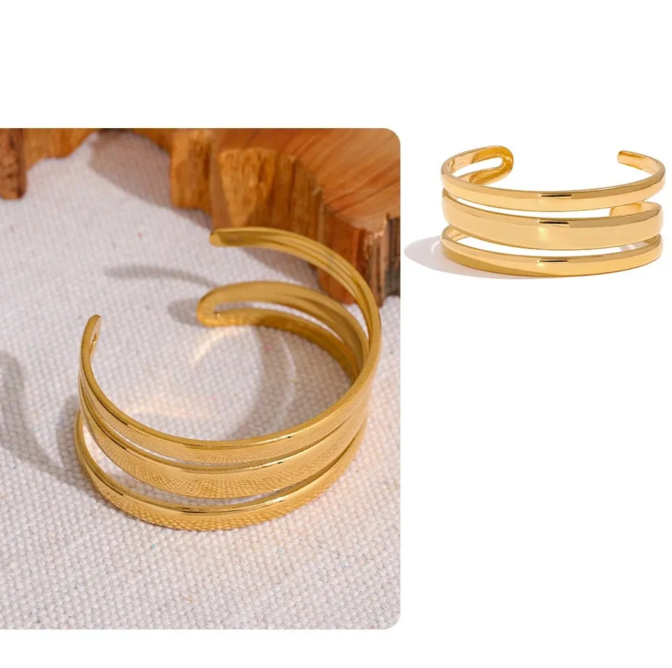 Infinity Loop  Cuff Bracelet - 18K Gold Coated