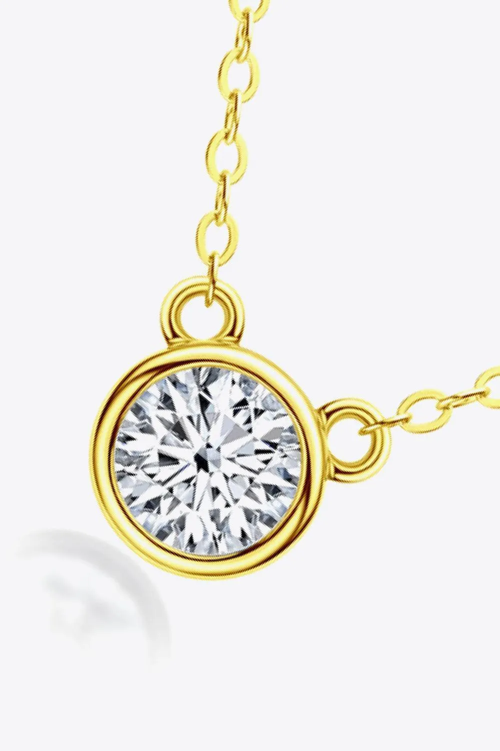 Inlaid 1 Carat Moissanite Gold / Platinum-Plated Necklace