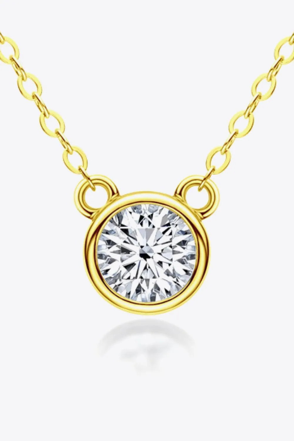 Inlaid 1 Carat Moissanite Gold / Platinum-Plated Necklace