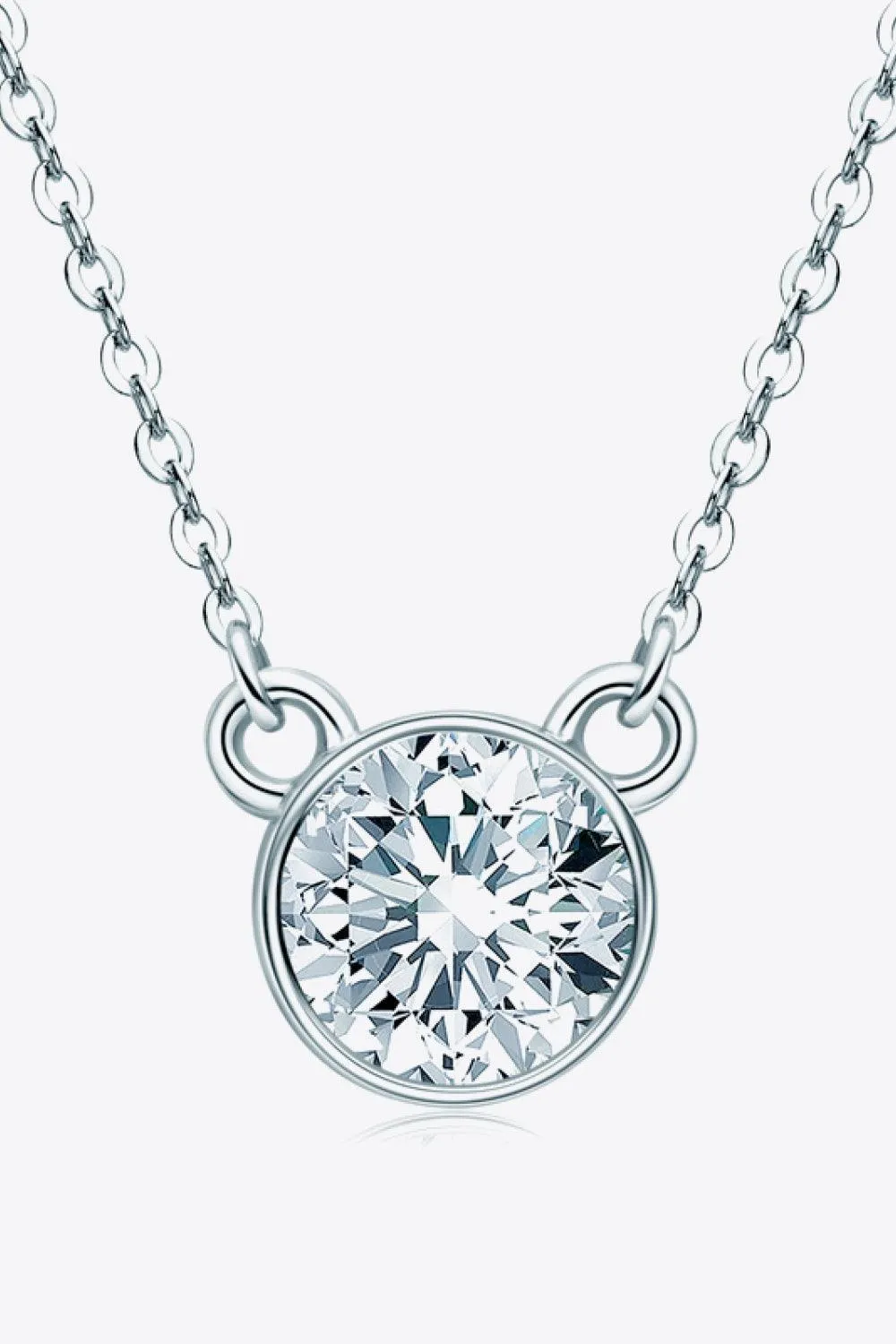 Inlaid 1 Carat Moissanite Gold / Platinum-Plated Necklace