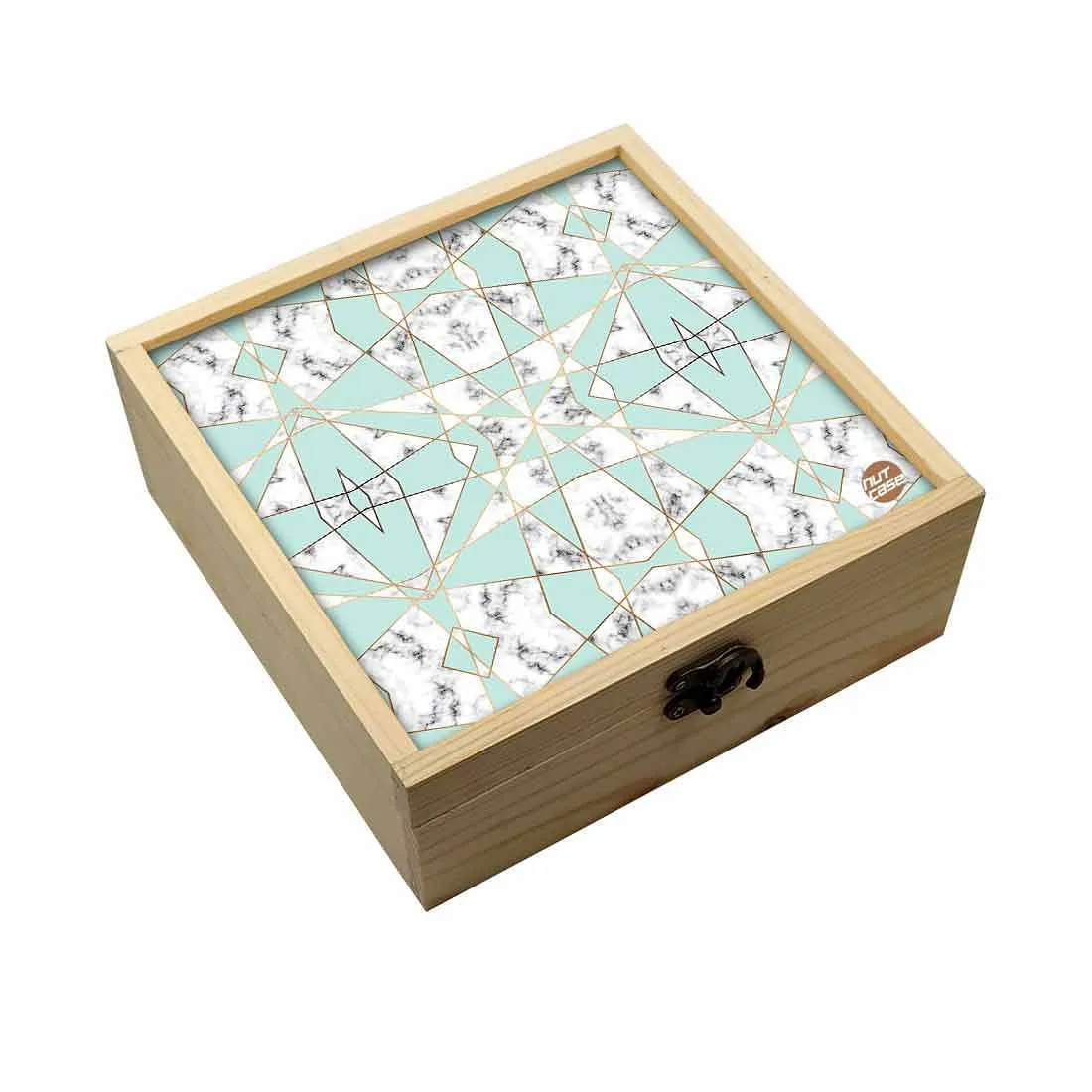 Jewellery Box Makepup Organizer -  Green Marble Pastle