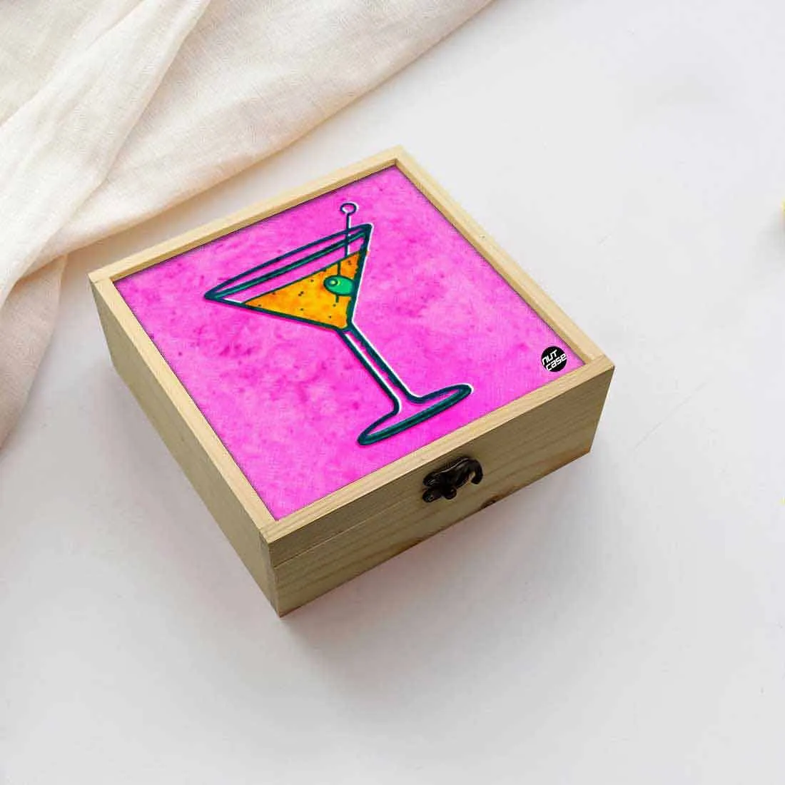 Jewellery Box Makepup Organizer -  Wine Glass