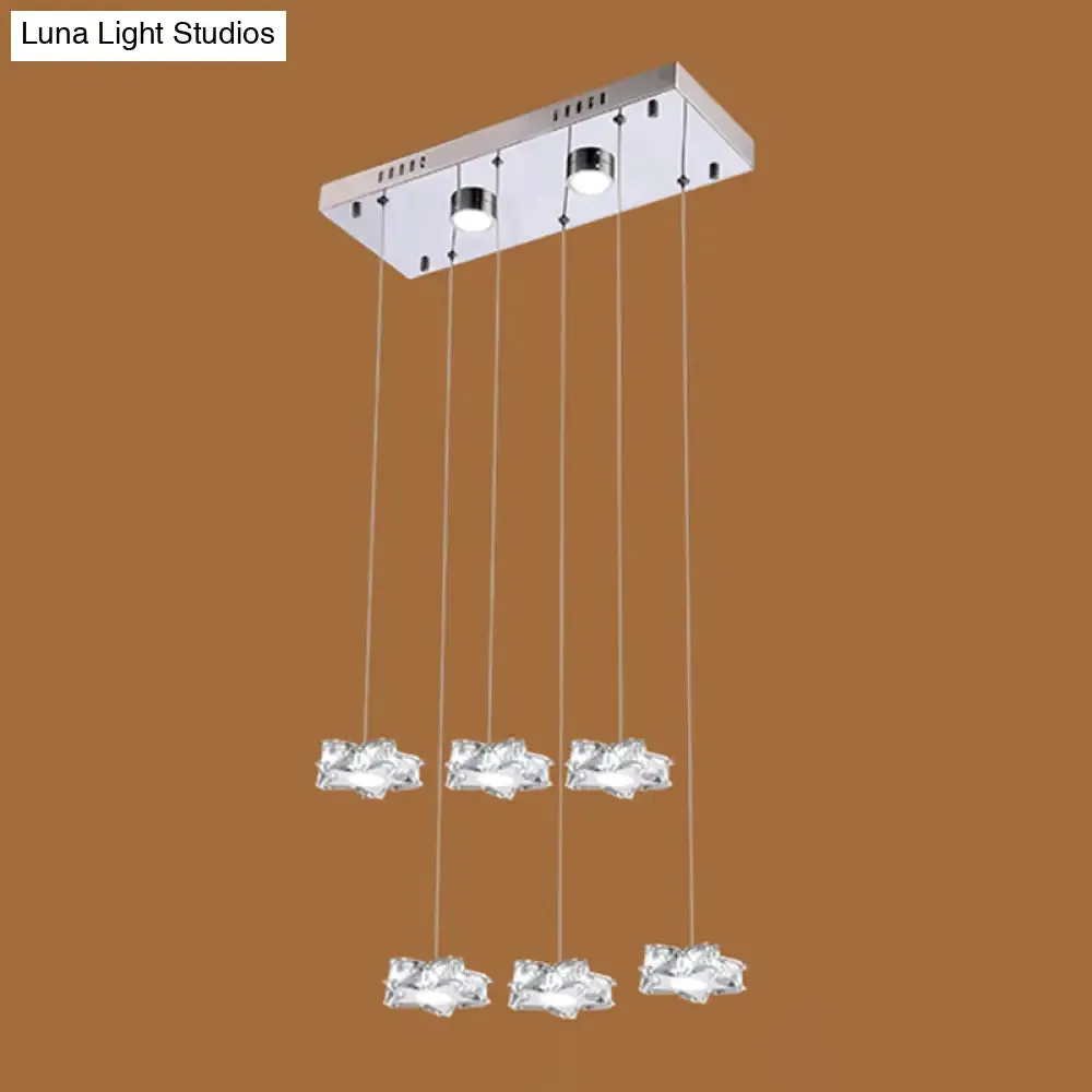 K9 Crystal Star LED Ceiling Light - Minimalist Stainless-Steel Pendant