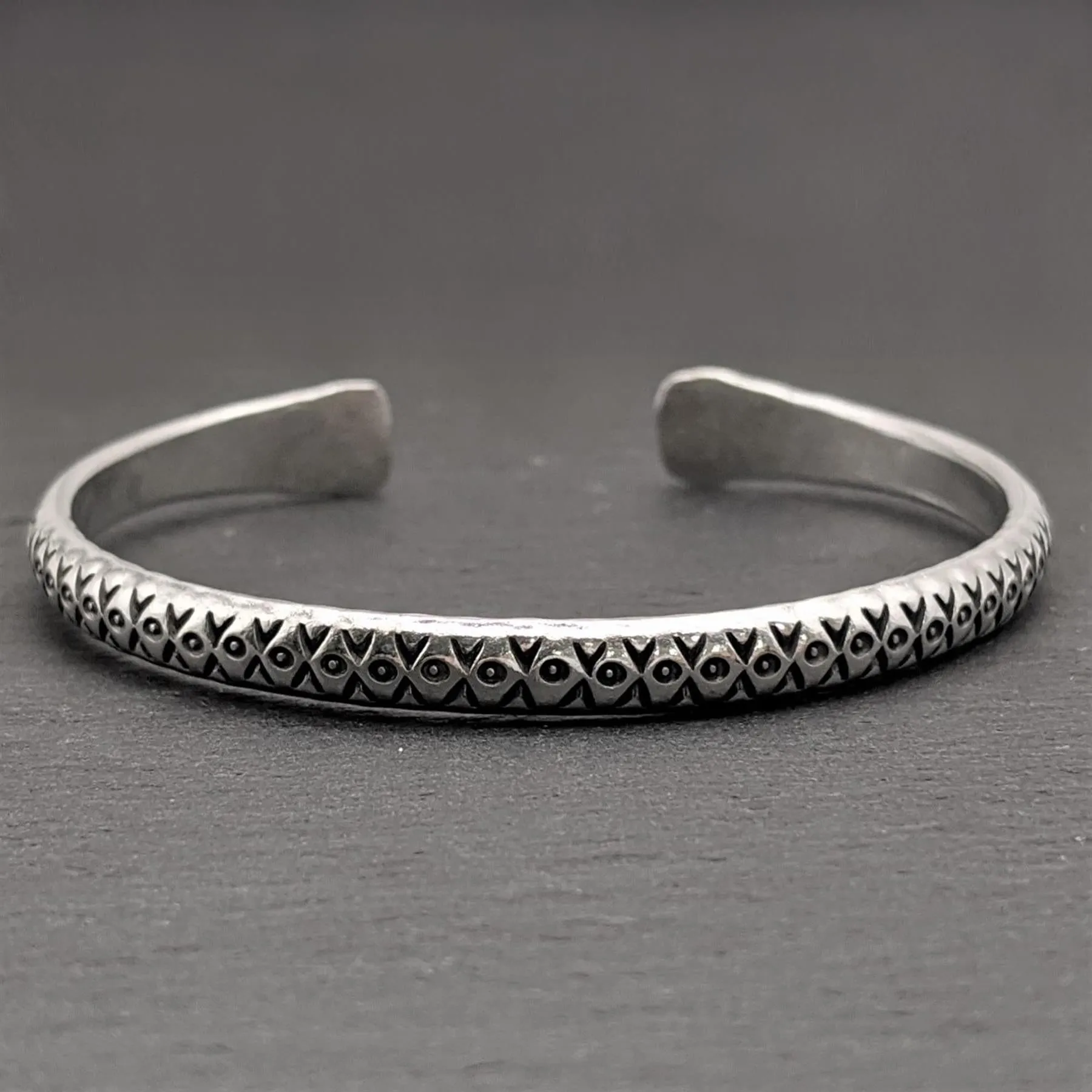 Karen Hill Tribe Silver Engraved Torque Bangle - Adjustable Boho Bracelet