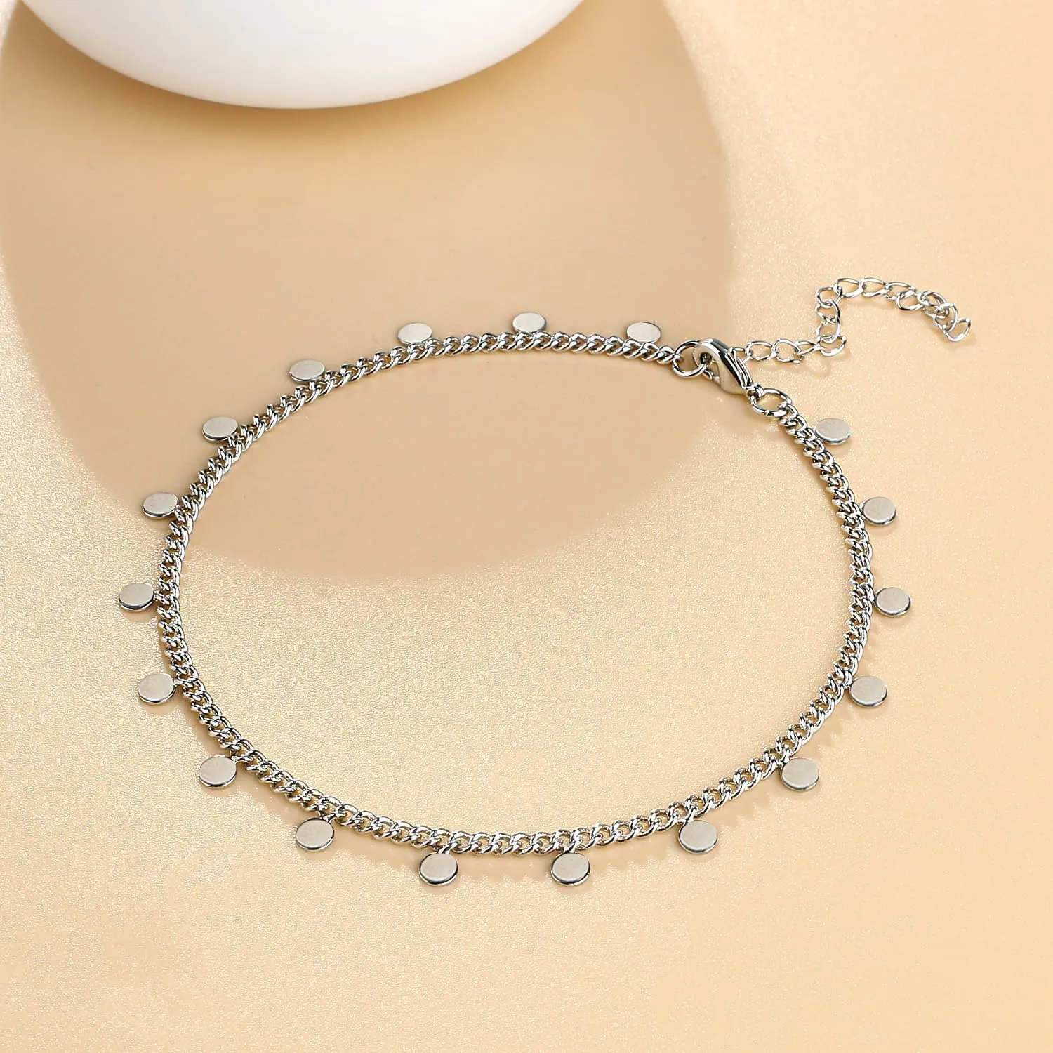 KELITCH Simple Gold Strand Anklets Trendy Minimalist Alloy Anklets Chain Fashion Women Anklets Jewelry