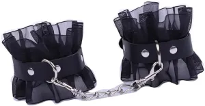 Lace Leather Handcuff Bracelets for Women Men Black Leather Cuff Anklets Bracelet Adjustable Stainless Steel Chains Bracelet Body Jewelry Accessories
