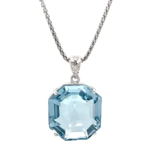 Large Aquamarine Pendant Necklace