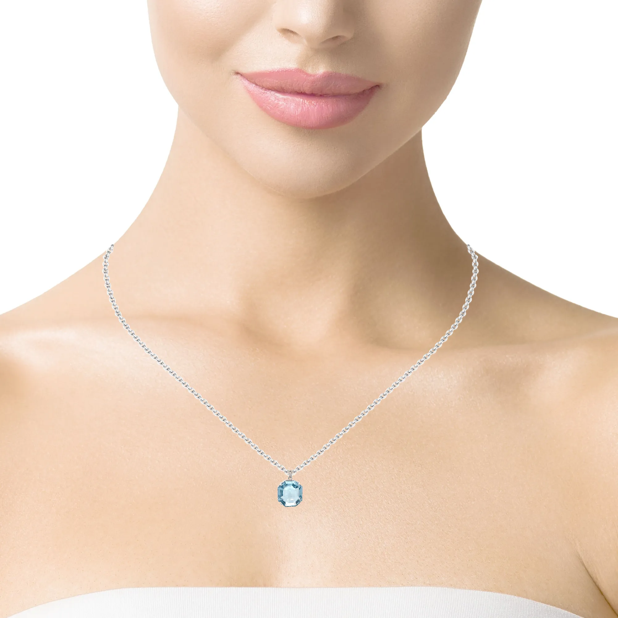 Large Aquamarine Pendant Necklace
