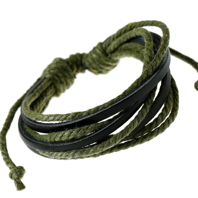 Leisure Retro Hand Woven Leather Bracelet