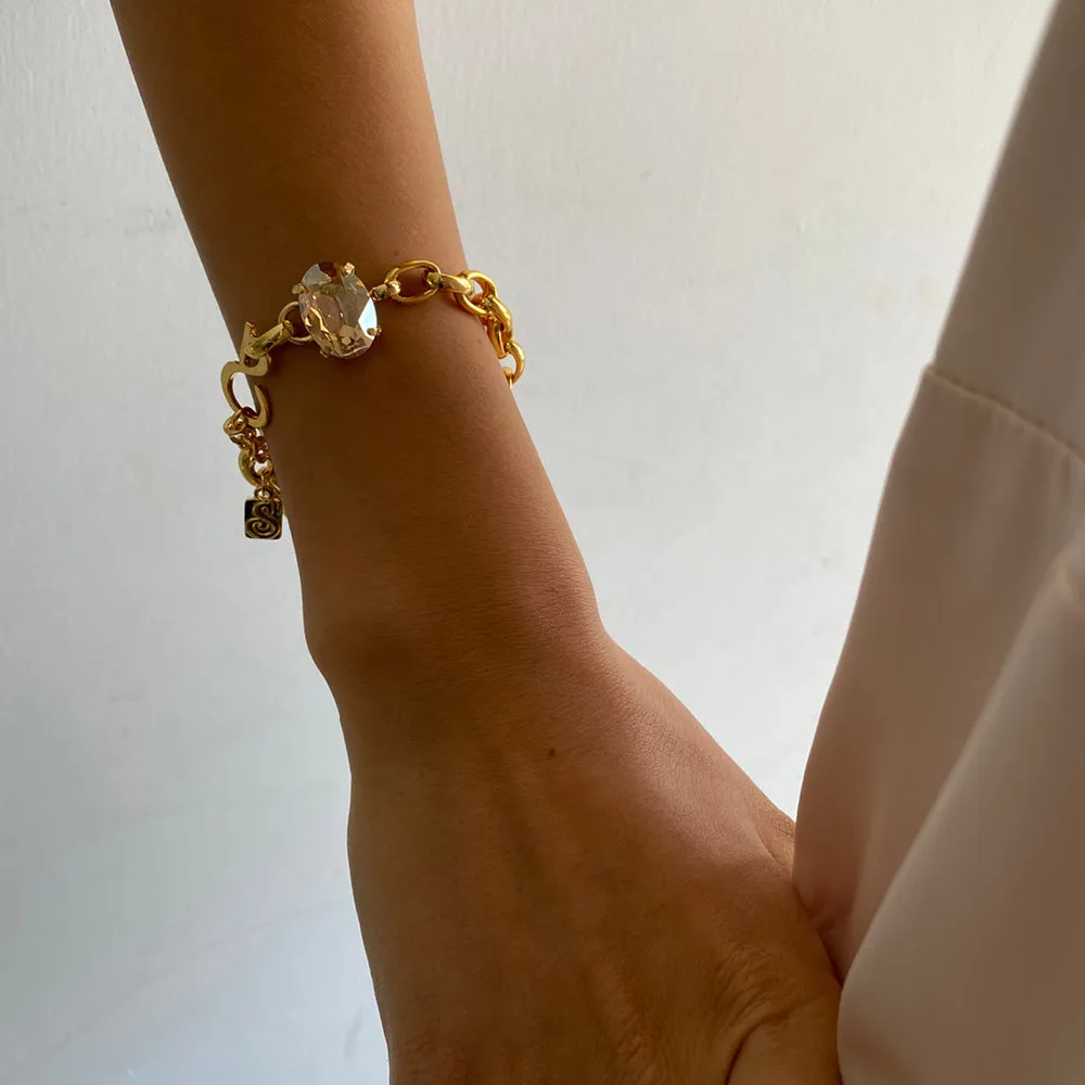Links bracelets with Golden crystal