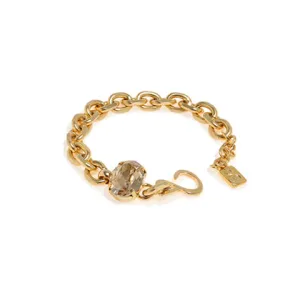 Links bracelets with Golden crystal