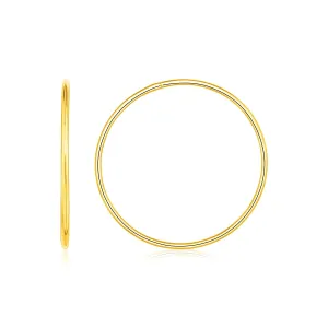 LOVCIA Luxury Radiant 14K Yellow Gold Endless Hoop Earrings (1.2x30mm)