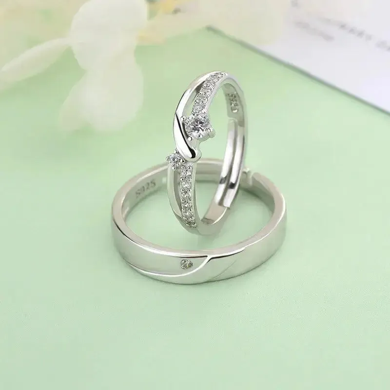 LOVCIA Simple Micro Setting CZ 925 Sterling Silver Adjustable Promise Ring