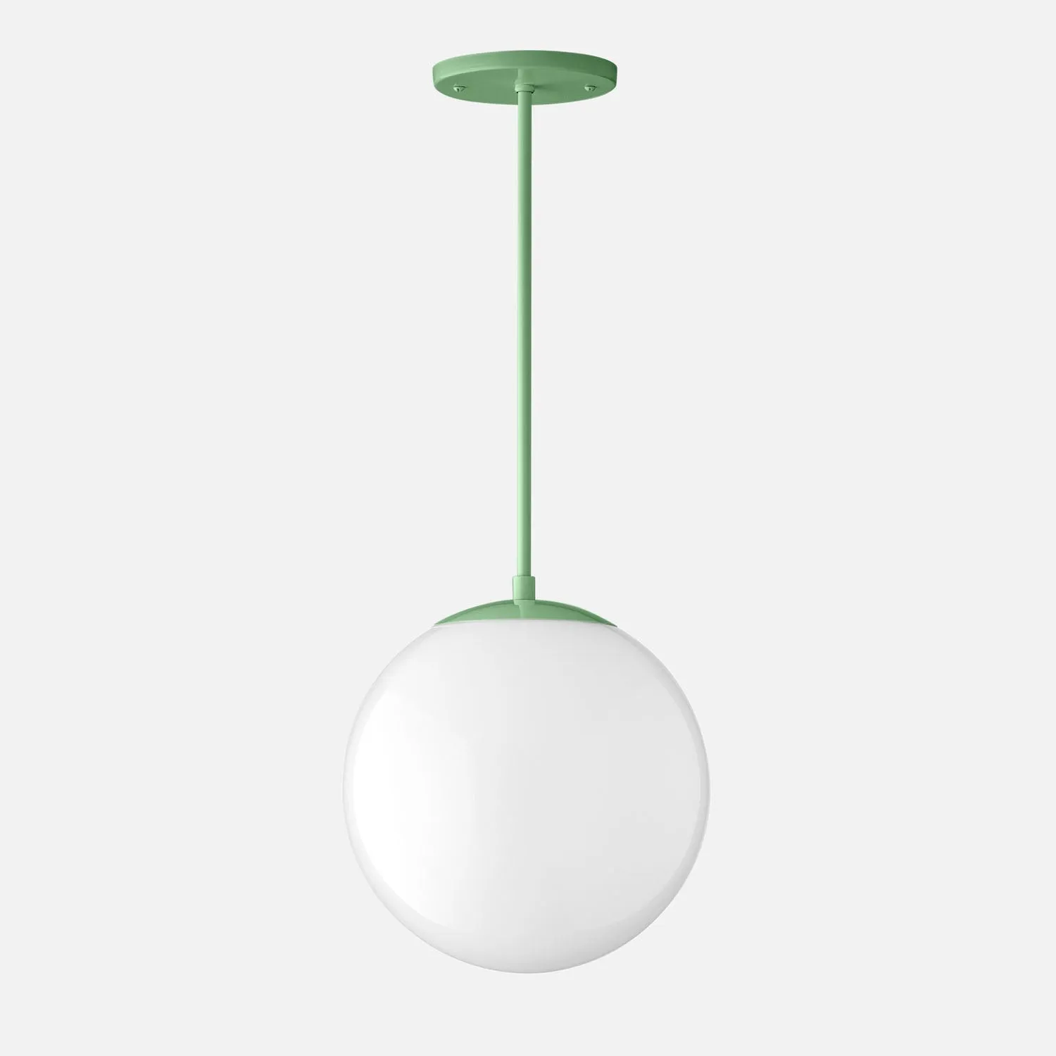 Luna Rod Pendant with 10" Opal Shade - Vaulted