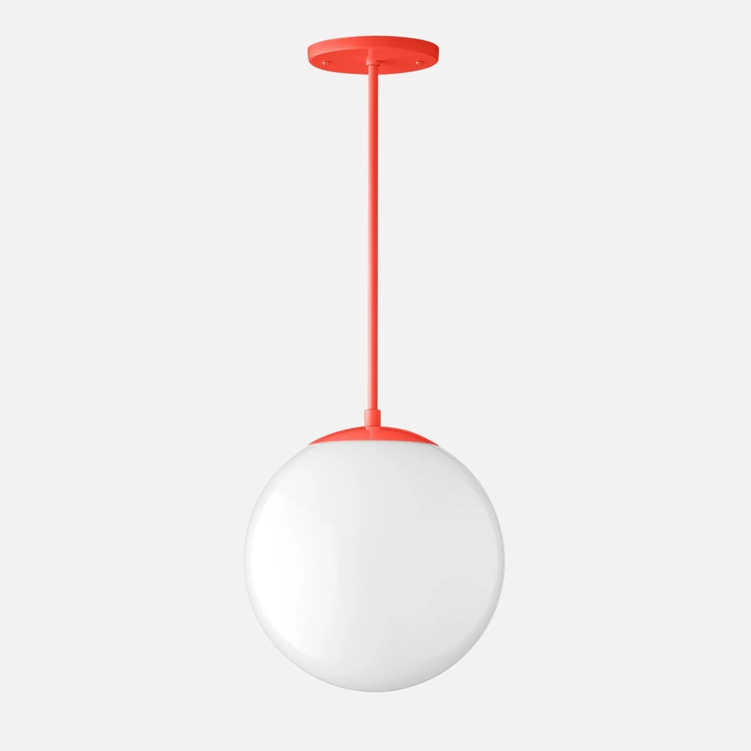 Luna Rod Pendant with 10" Opal Shade - Vaulted