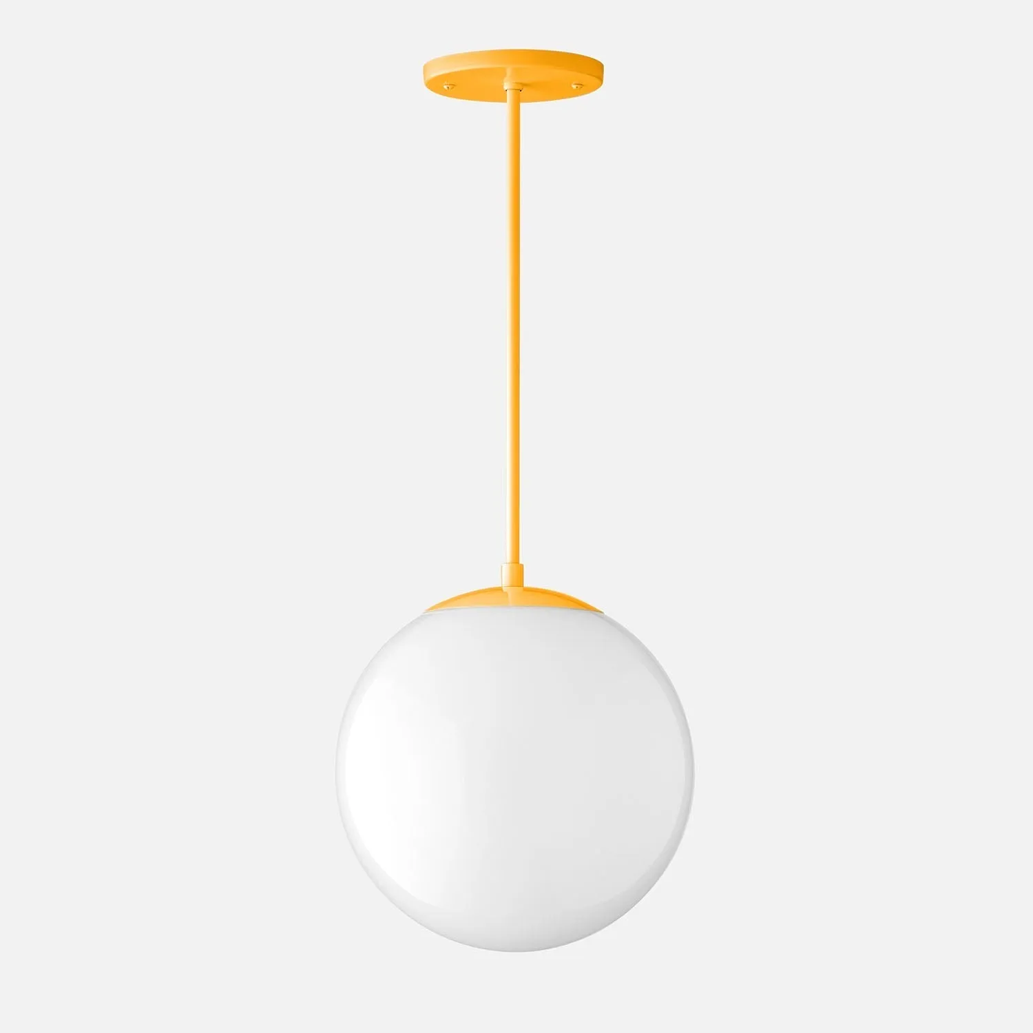 Luna Rod Pendant with 10" Opal Shade - Vaulted