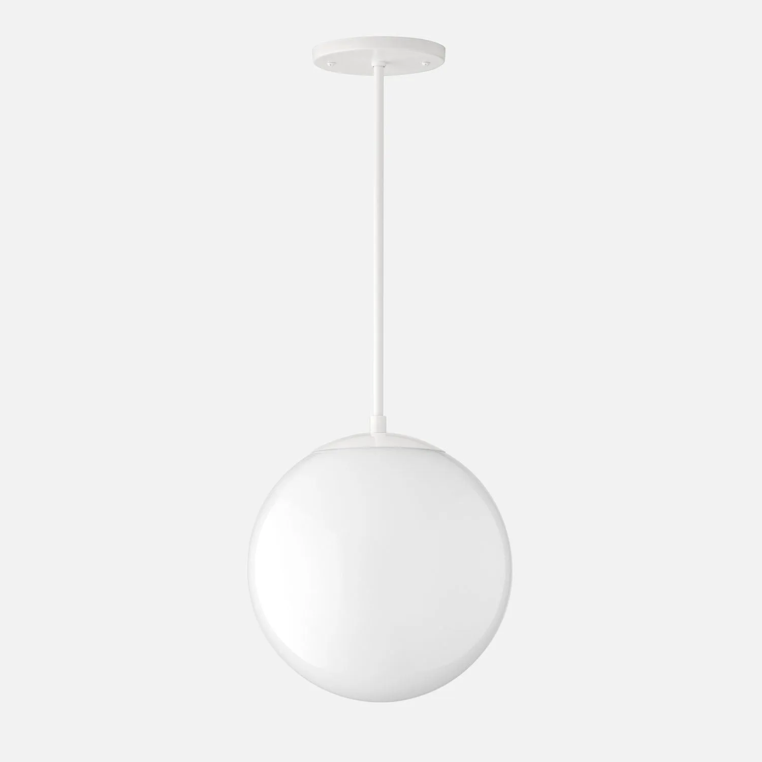 Luna Rod Pendant with 10" Opal Shade - Vaulted