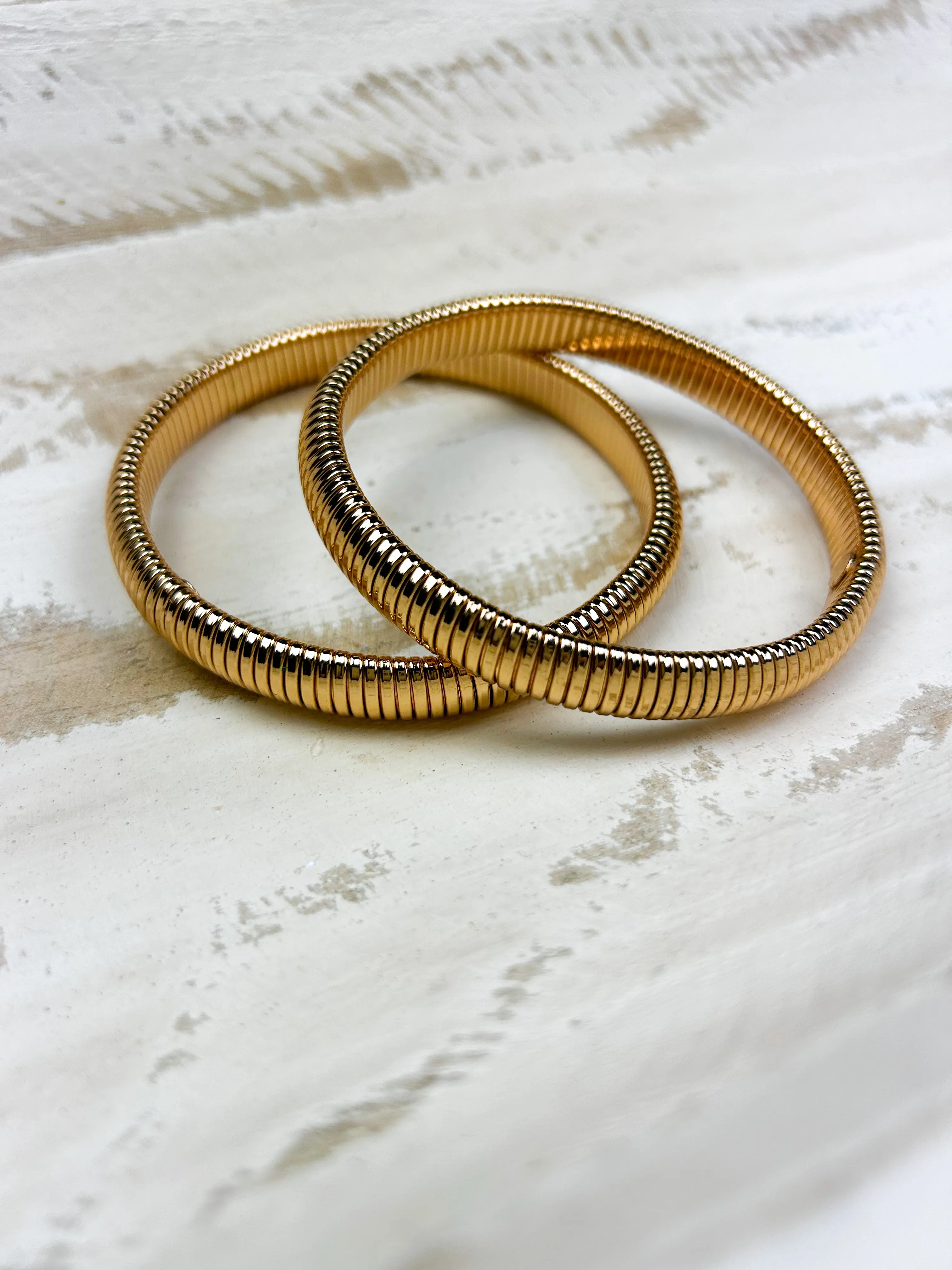 Luxe Water Resistant Gold Bangles Set