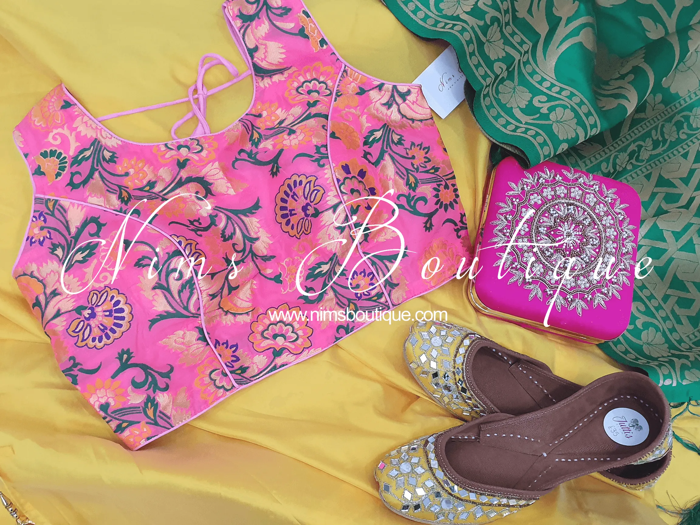 Luxury Yellow Mirror Leather Punjabi Juttis