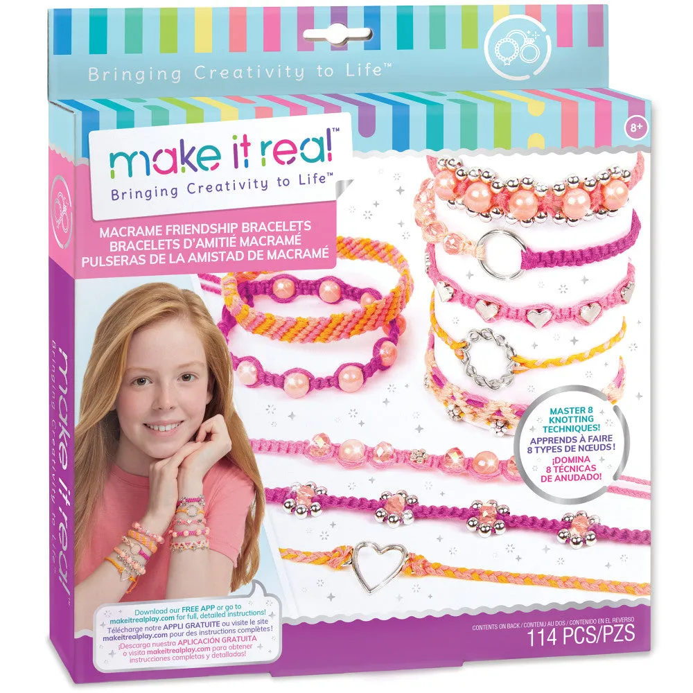Make It Real Macrame Friendship Bracelet Kit - Colorful DIY Jewelry Crafting Set