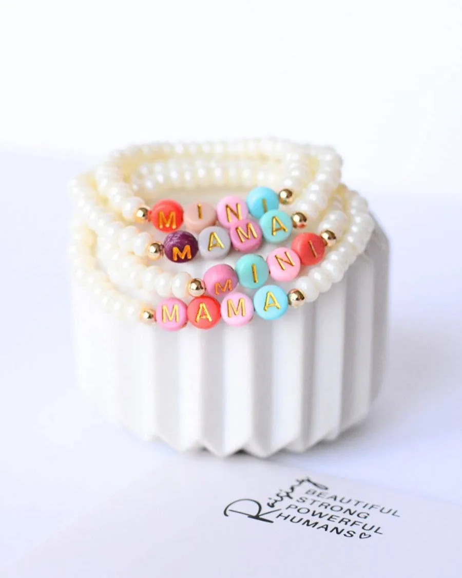 Mama and Mini Matching Bracelets - Pearl / Multi Colored