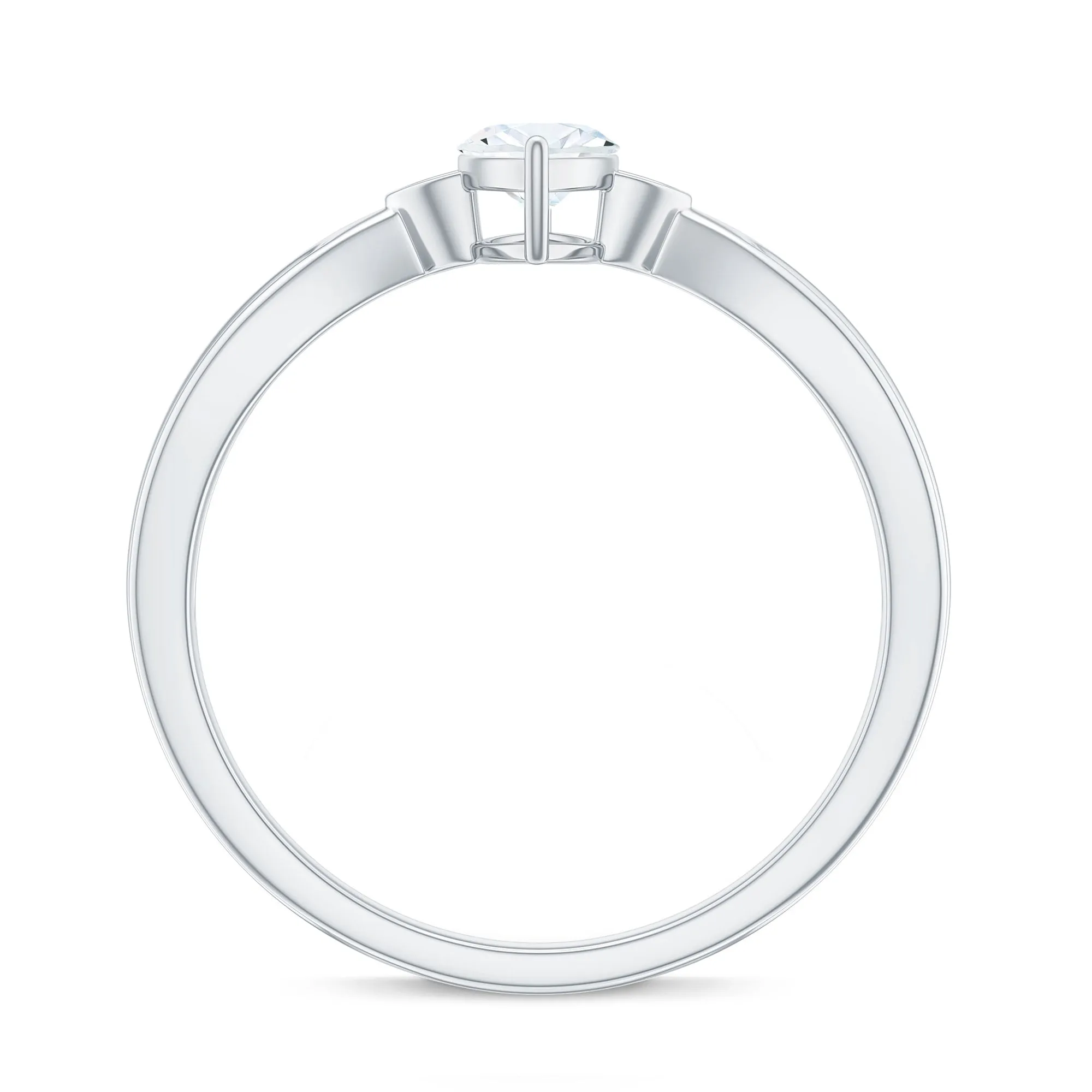 Marquise Moissanite Simple Solitaire Engagement Ring