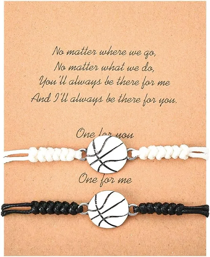 Matching Sports Bracelets Gifts for Women Men Volleyball Tennis Football Basketball Rugby Soccer Bracelets Christmas Gift