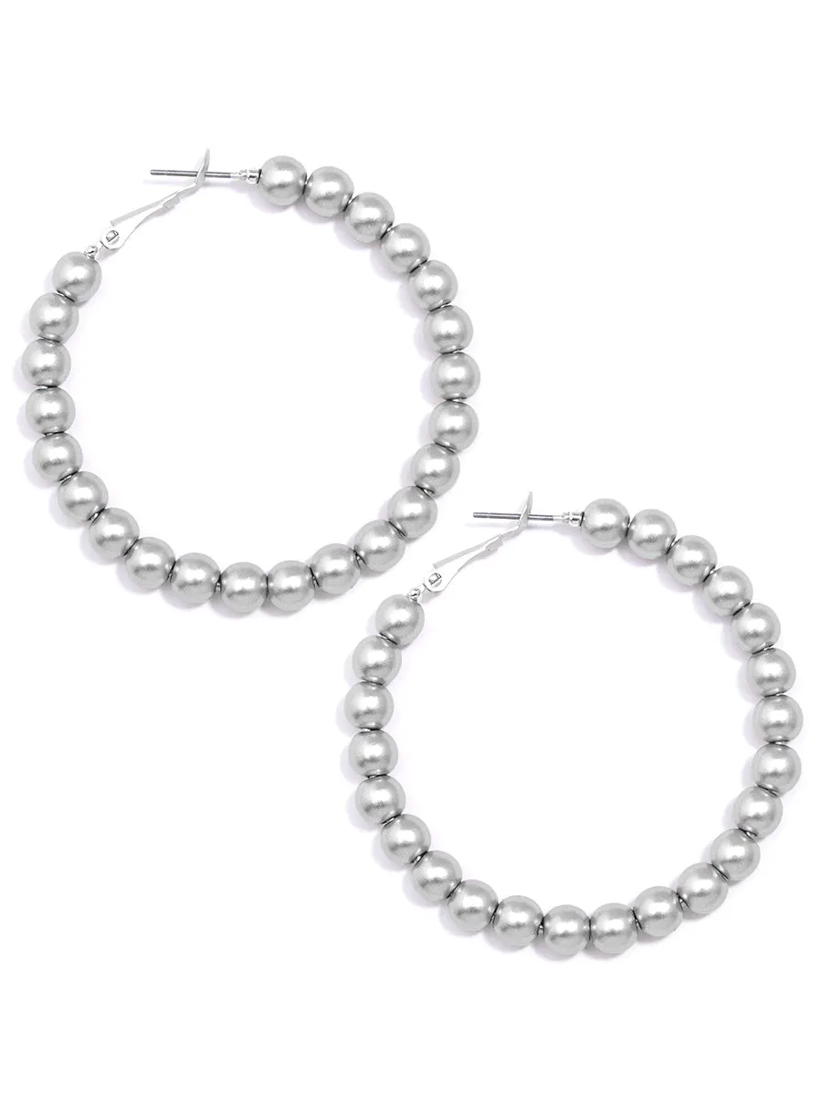 Matte Magic Beaded Hoop Earring by ZENZII