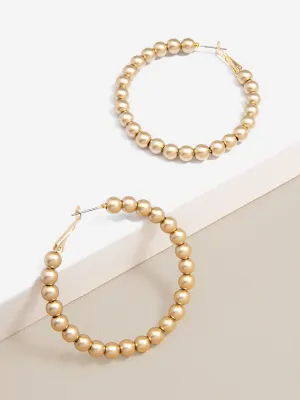 Matte Magic Beaded Hoop Earring by ZENZII