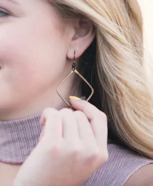Medium Diamond Earring Brass