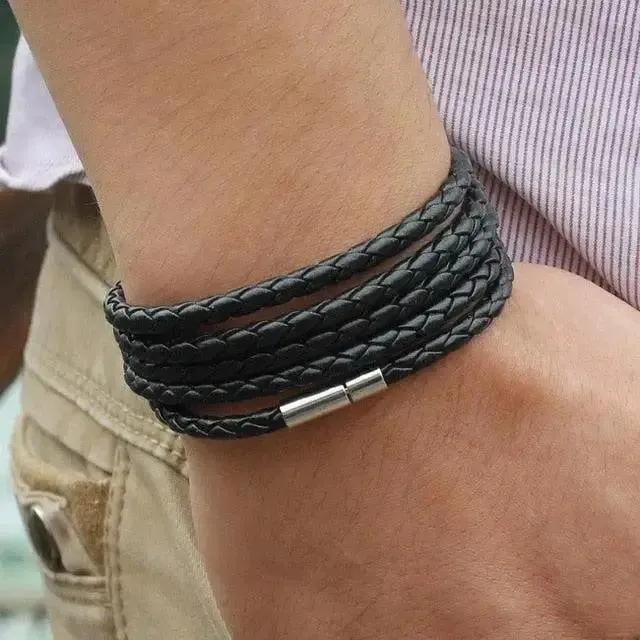 Men Leather Bracelet  Handcrafted Artisan Leather Accessories